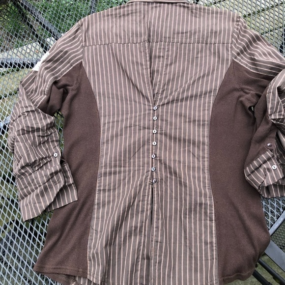 XL Goode Rider brown riding top w winched back and stretchy side panels. - Picture 3 of 11